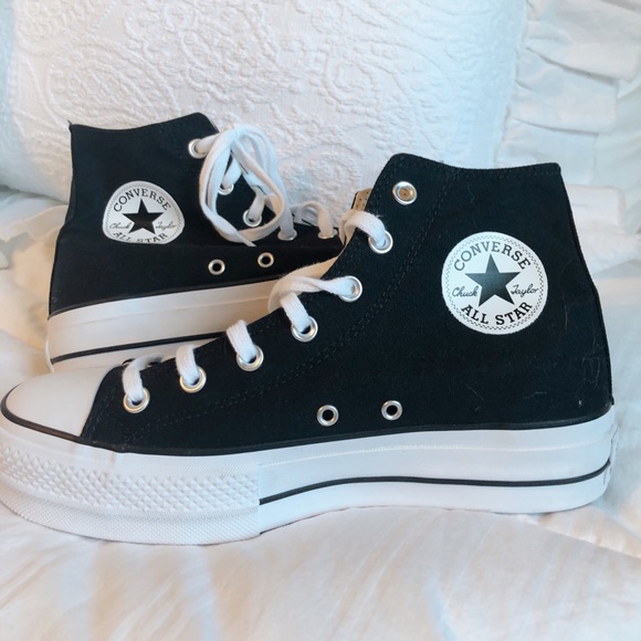 black high top platform converse